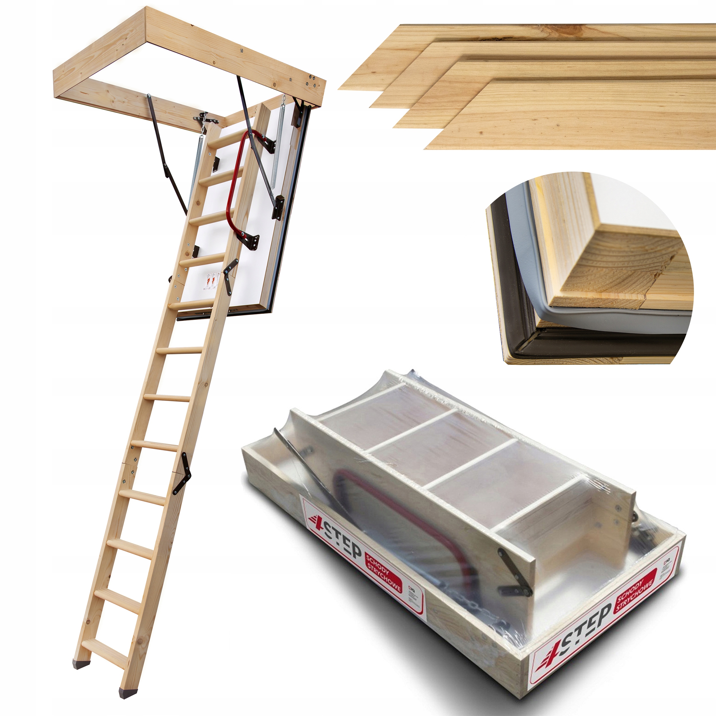 Půdní schody Nordic 87 mm 130 x 80 0,44 W/m2K Maskovací lišty Komplet