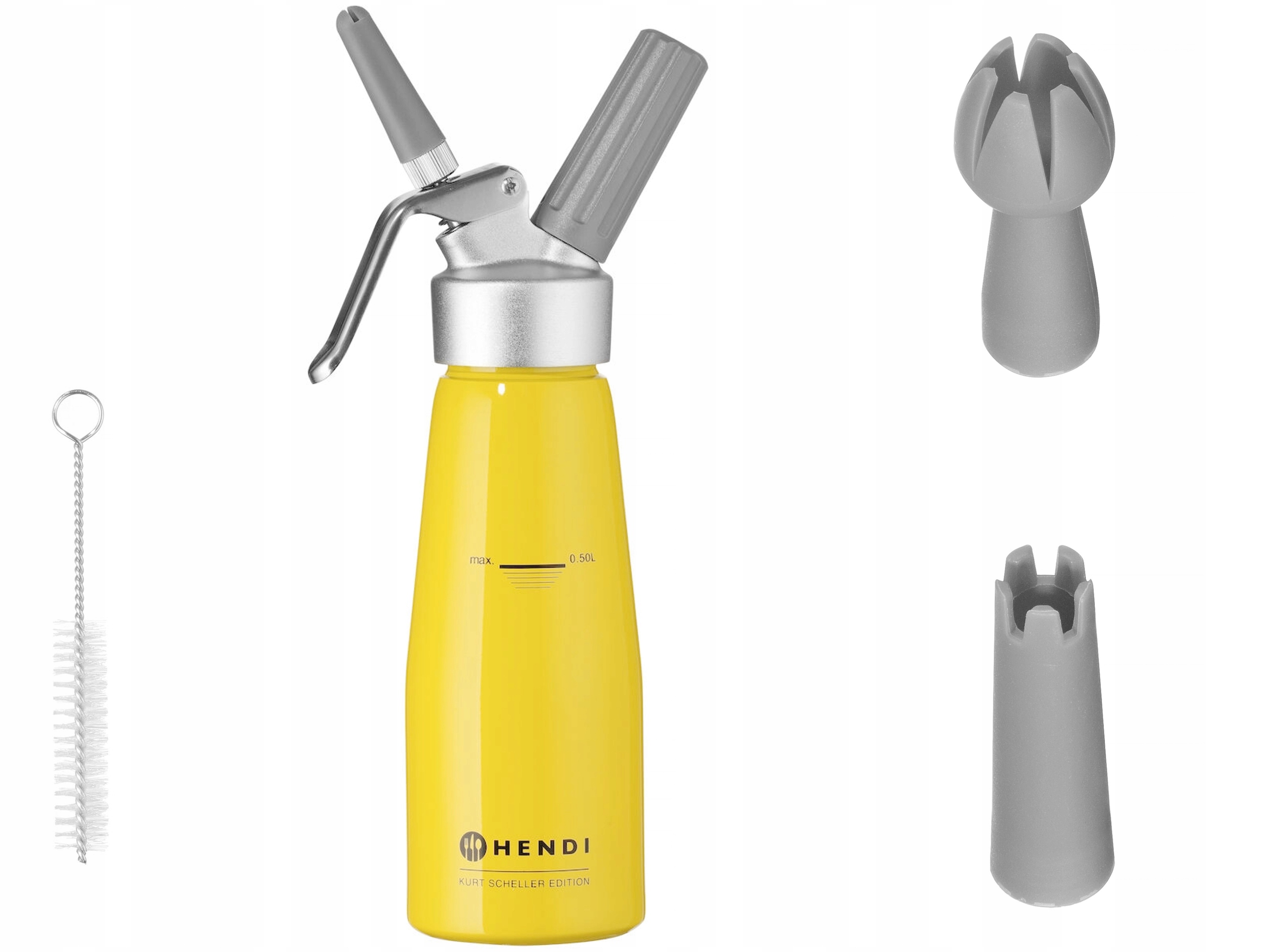 SYFON DO BITEJ ŚMIETANY 0,5 L HENDI ŻÓŁTY ALU