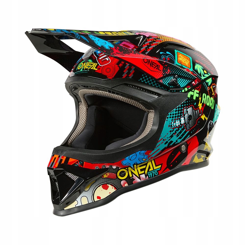 Lekki kask dziecięcy fullface Quad Cross O'Neal 1SRS Vibrant Multi 53-54cm
