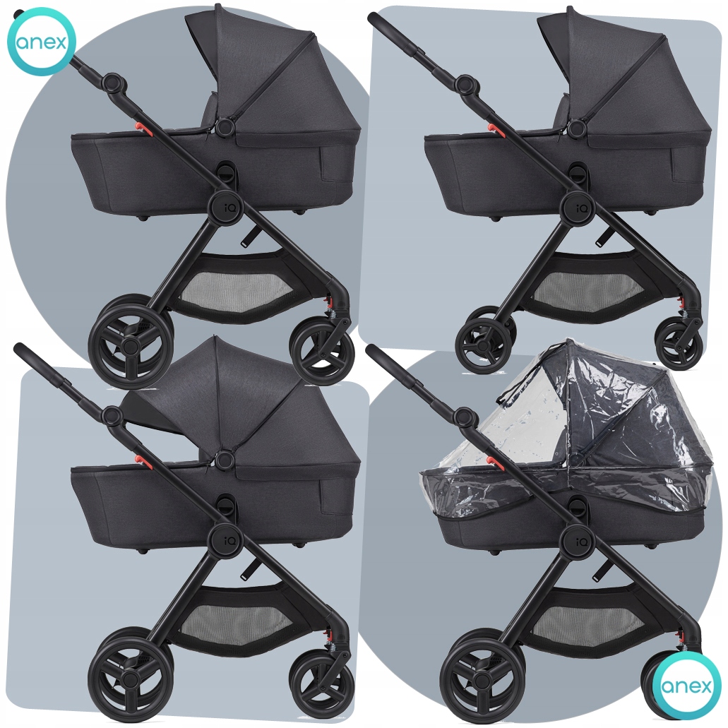WÓZEK 2W1 ANEX IQ DARK I ORYGINALNE AKCESORIA Model IQ