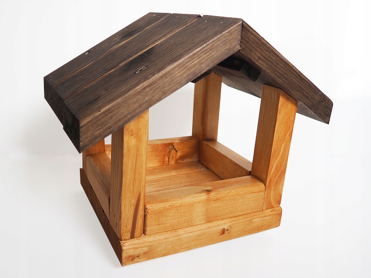 Karmnik dla Ptaków Drewniany Stojący Prosty Producent 4-Walls