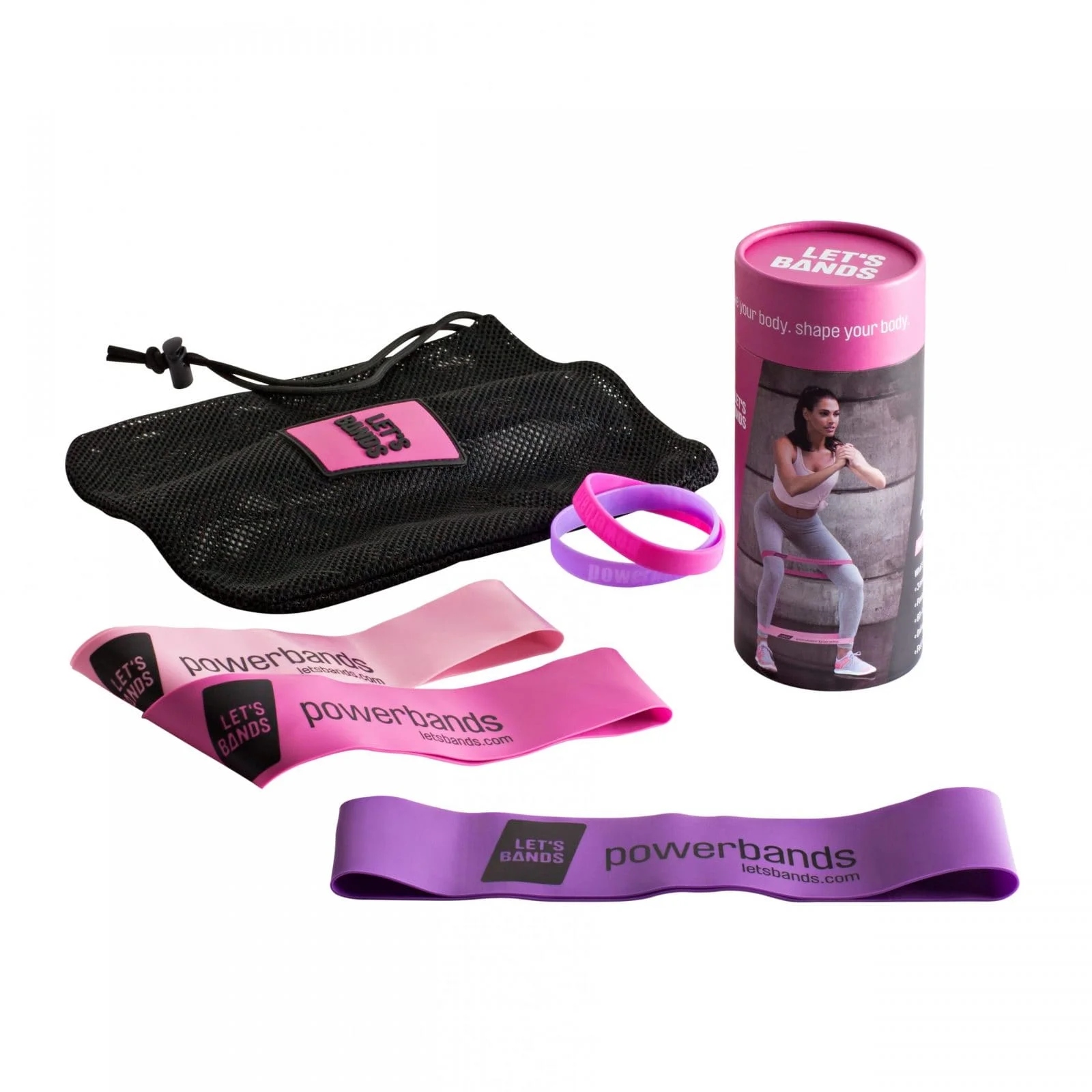 Zestaw Gum Oporowych Taśm Do Ćwiczeń Power Set Lady 3SZT Różowe