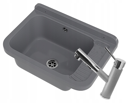 Šedý dřez technický dřez Polo technický Set komora baterie