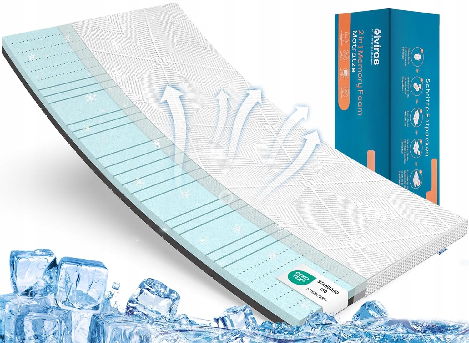 Nakładka na materac topper Elviros 180x200x7cm pianka memory