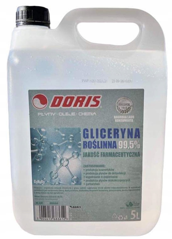 Gliceryna ROŚLINNA farmaceutyczna 99,5% wysoka jakość 5l SUPER CENA