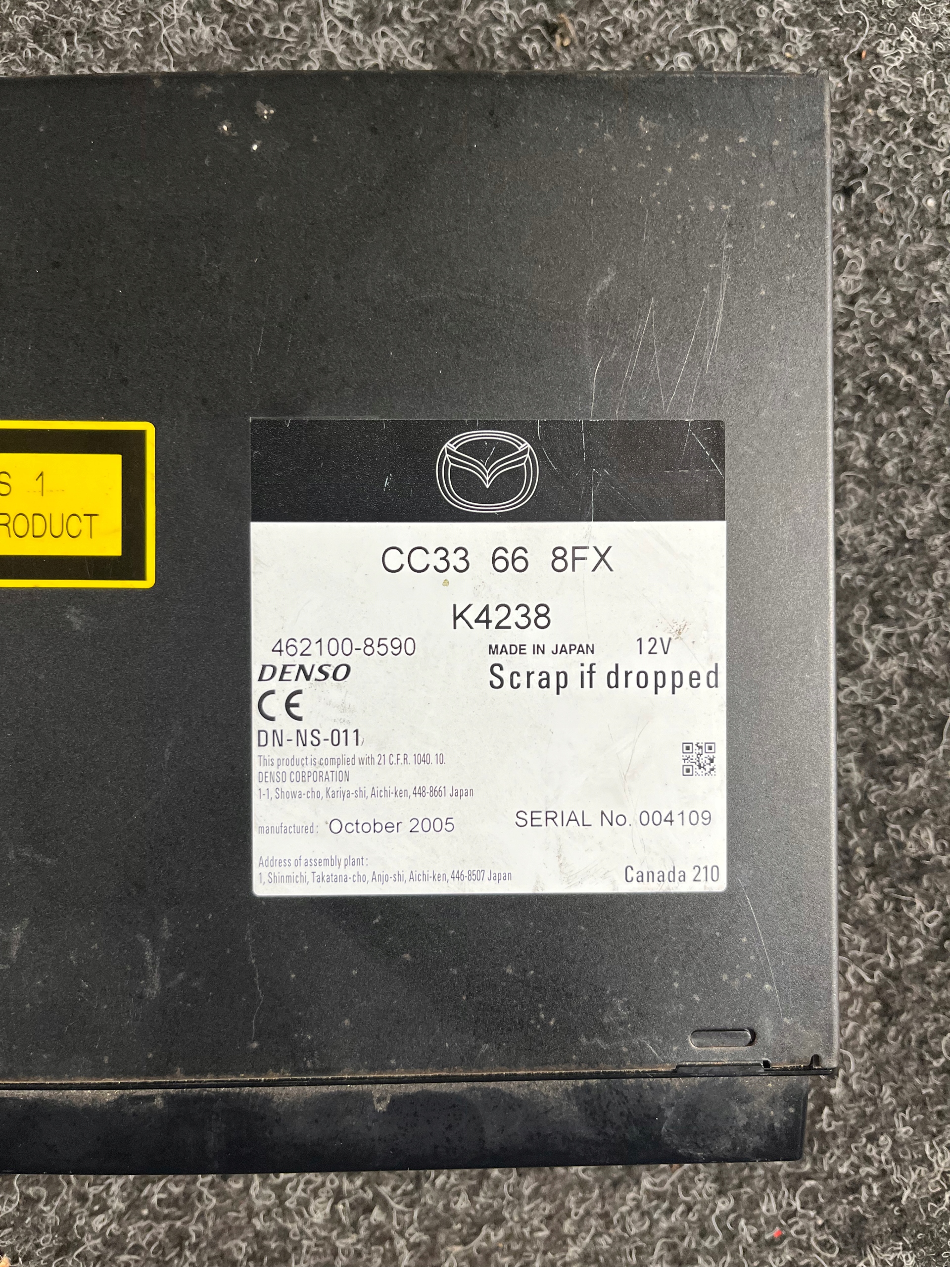 mazda 5 и . CR считыватель навигации CC33 66 8FX