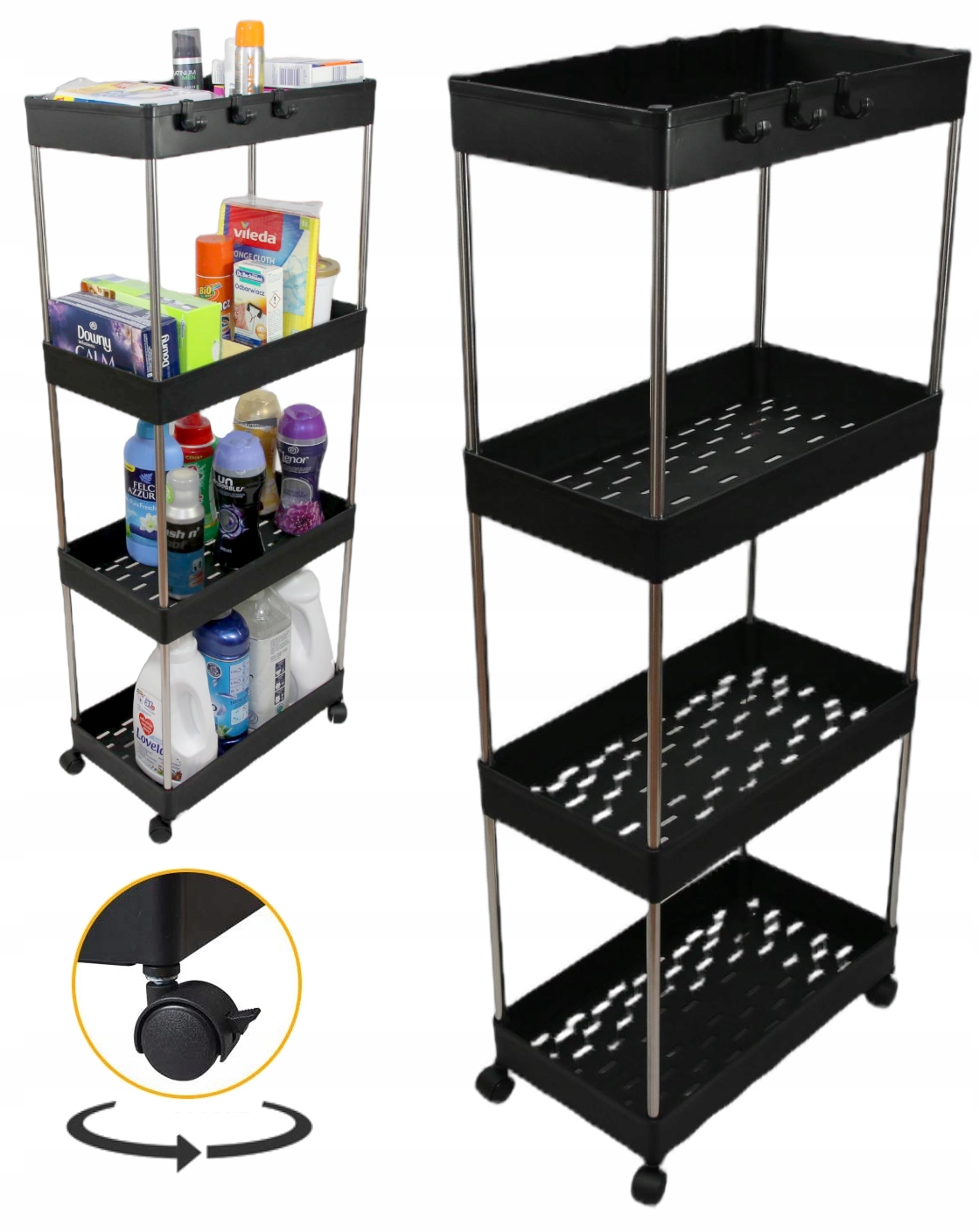 PÓŁKA ŁAZIENKOWA MOBILNA SZAFKA KUCHENNA REGAŁ OWOŚĆ WYŻSZE PÓŁKI AŻ 31 CM