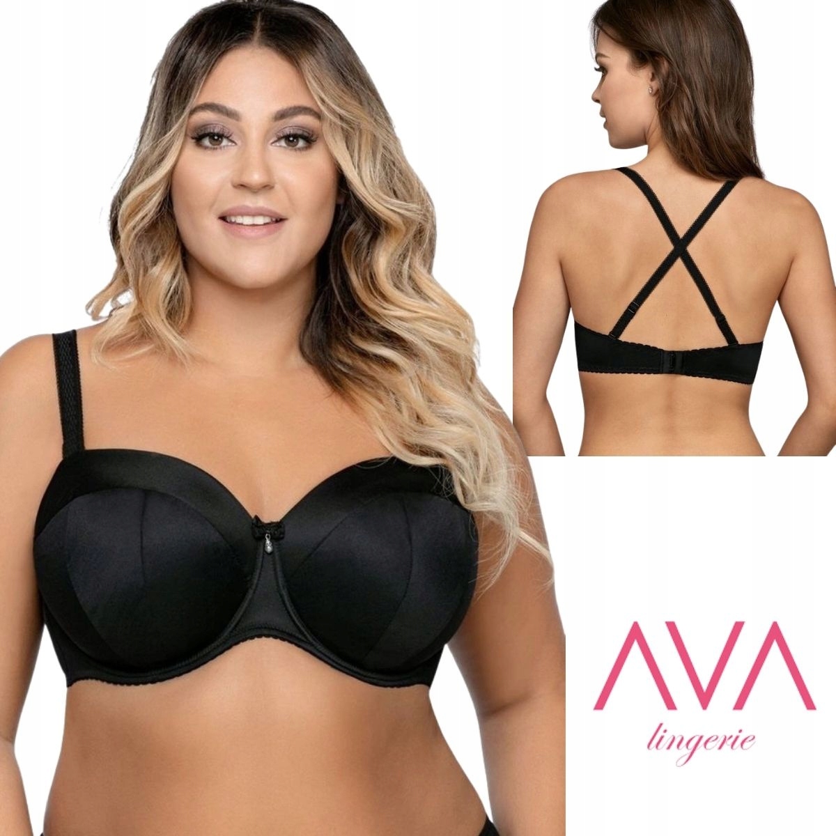 Ava Podprsenka bardotka vyztužená 1787 černá 75D