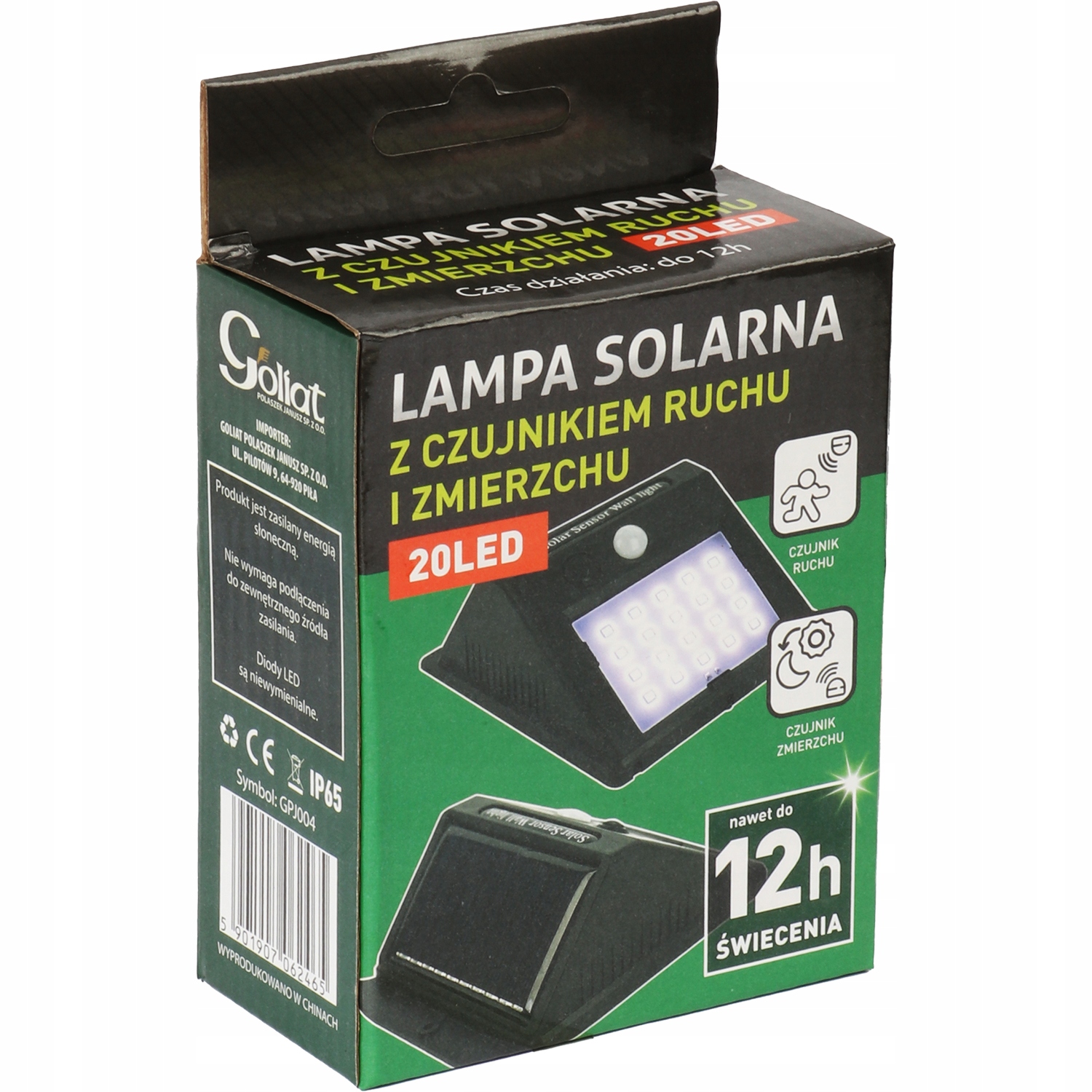 LAMPA SOLARNA 20LED Z CZUJNIKIEM ZMIERZCHU I RUCHU ogrodowa na TARAS ogród Rodzaj gwintu zintegrowane źródło LED