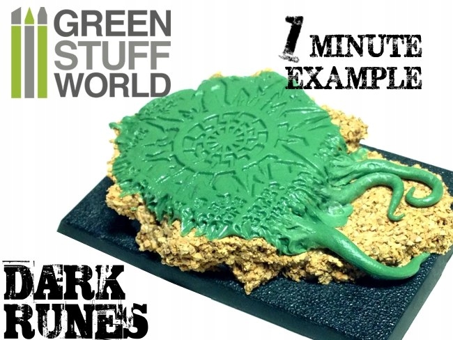 Green Stuff Rolling Pin wałek do tekstur Runy Nazwa Rolling Pin Dark Runes by GSW