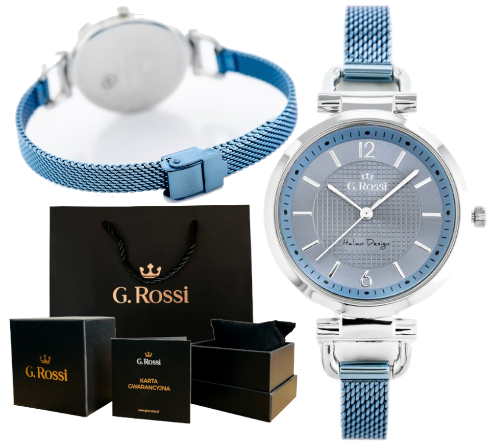 

Piękny Oryginalny Zegarek Damski G. Rossi + Box