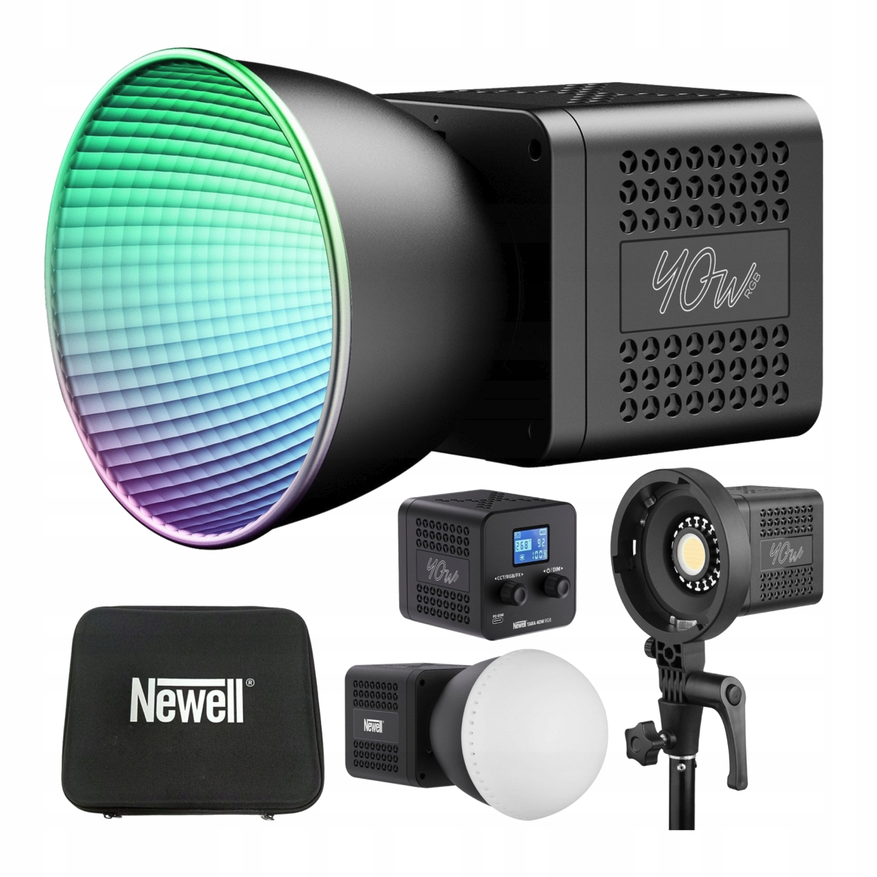 Lampa Led Fotograficzna Studyjna Rgb Cob 2500-6500K Newell Tara 40 Bowens