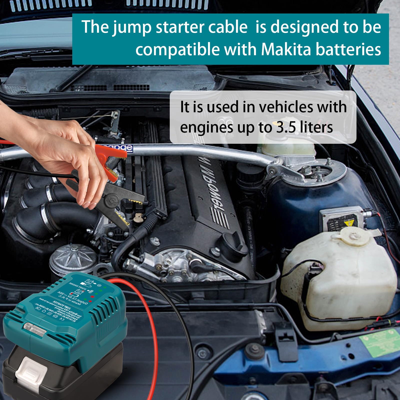 EID Zestaw Adapterów Do Akumulatorów 18V Kabel 11AWG Booster Auto — miniatura 7
