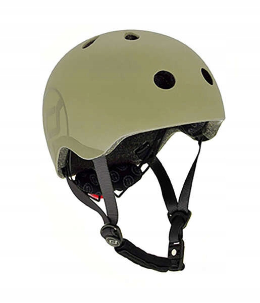 Scoot and Ride Kask S-m dla dzieci 3+ z czerwoną lampką Led Olive