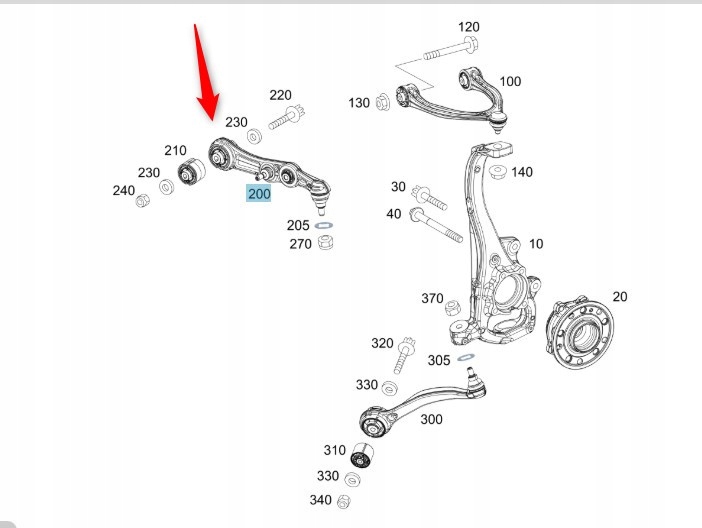 Rameno Přední Pravé Mercedes W205 A2053306610