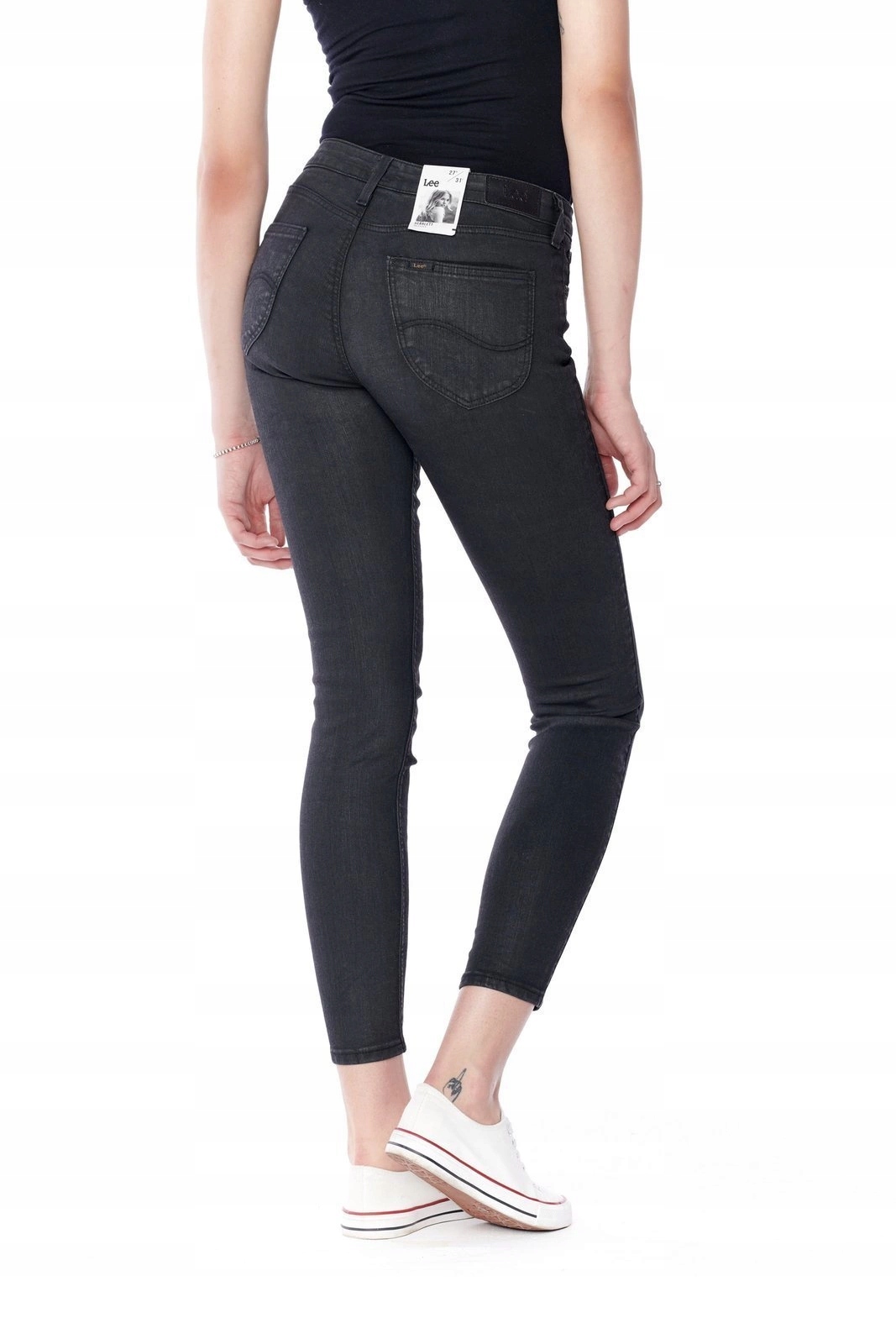 Dámské úzké nohavice džíny Lee Scarlett Coated Black L526AELH 24/31