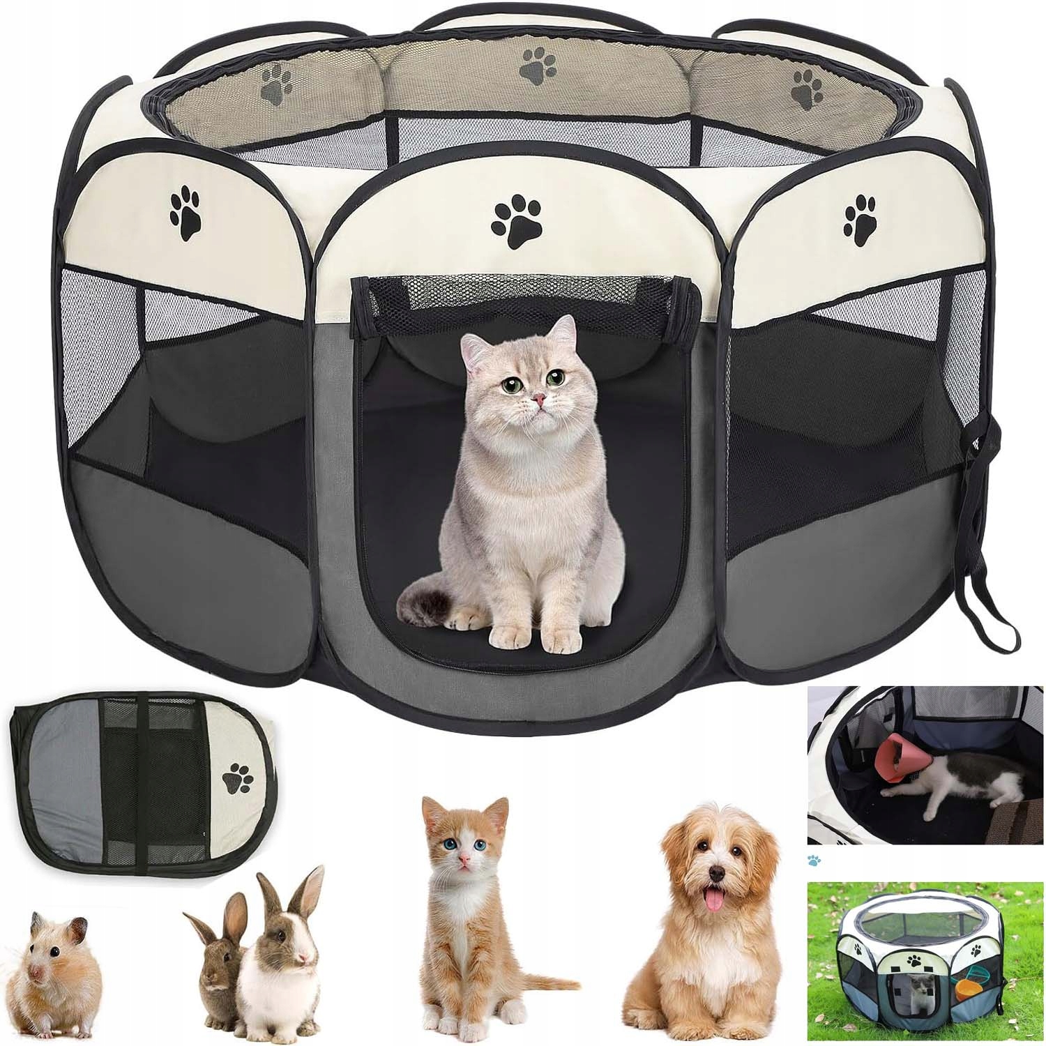 Kotec Pro Psa Kočku Skládací Klec Pelíšek Postel Ohrada Pro Zvířata