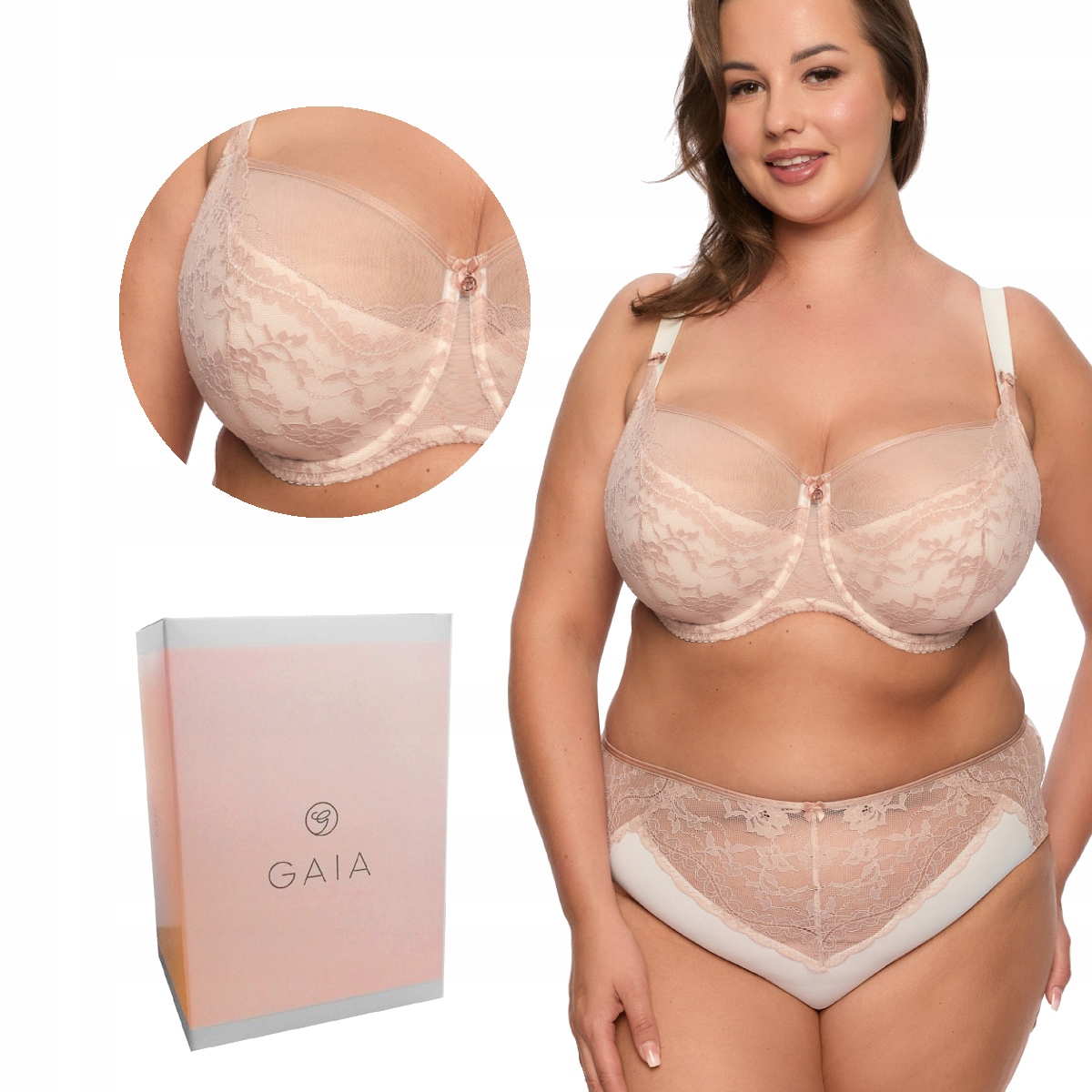 Podprsenka s krajkou Semi-Soft Simone Maxi 1285 polovyztužená ecru 85I