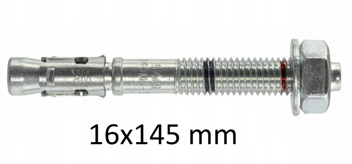 Kotva do betonu mechanická ocelová 16x145 mm 20 ks