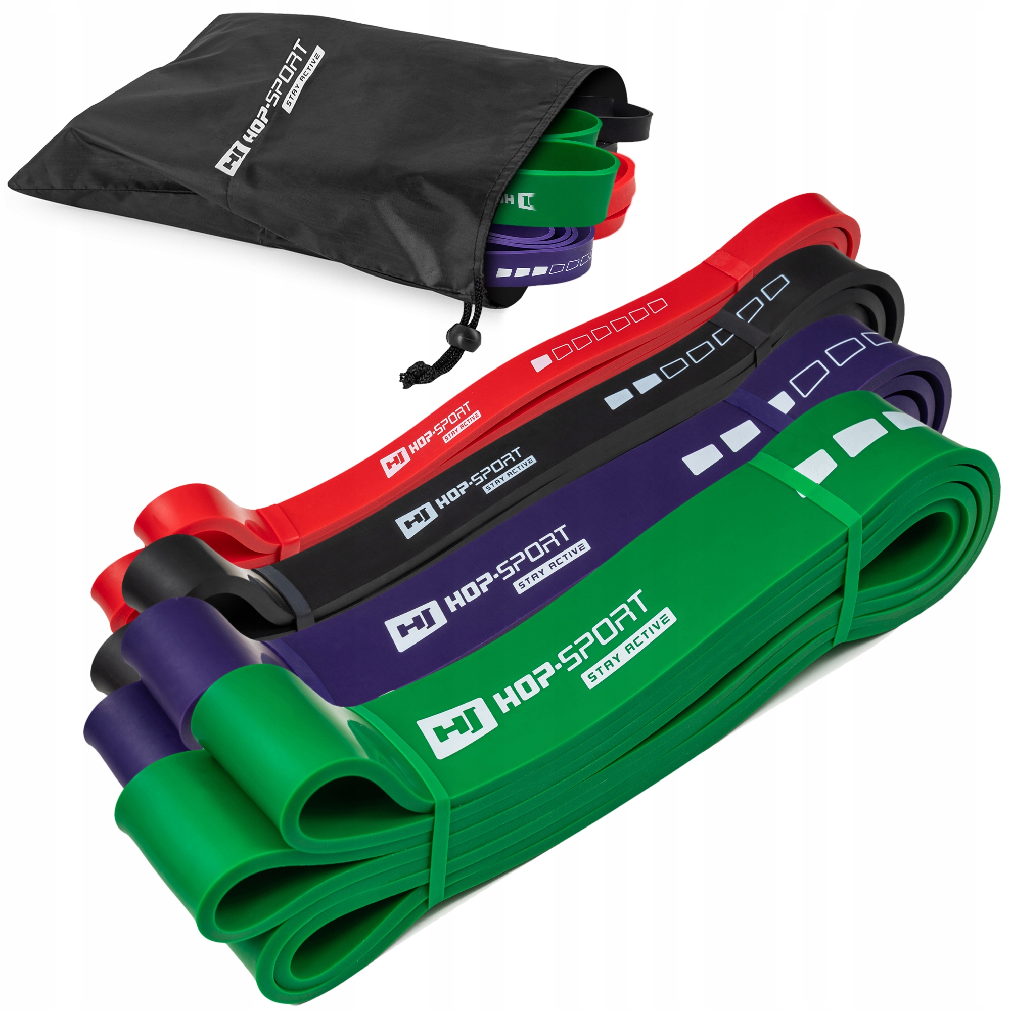 

Zestaw 4 gum oporowych taśm powerband fit 7-57kg