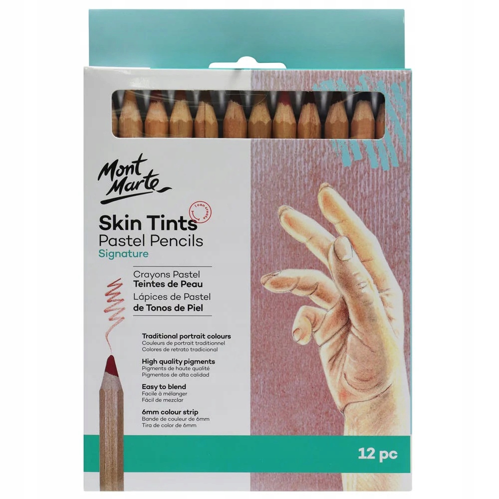 Pastelky Pastelové Skin Tints Mont Marte 12 Ks