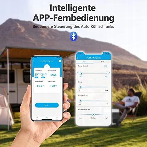 AAOBOSI Lodówka samochodowa kompresorowa 57L sterowanie aplikacją, 12/24V Rodzaj elektryczne