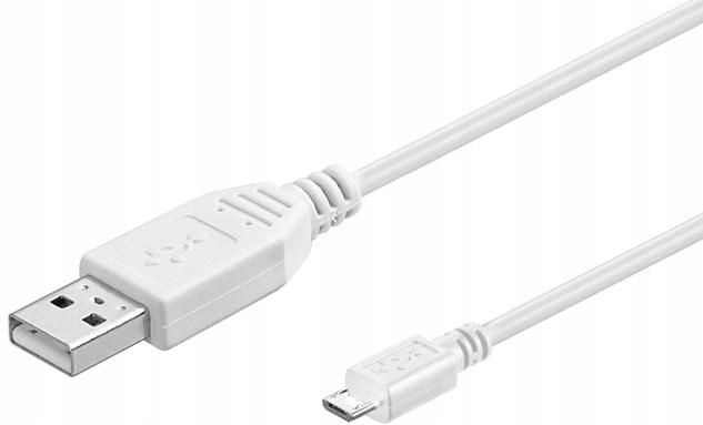 Kabel MicroConnect Micro USB, biały, 5m