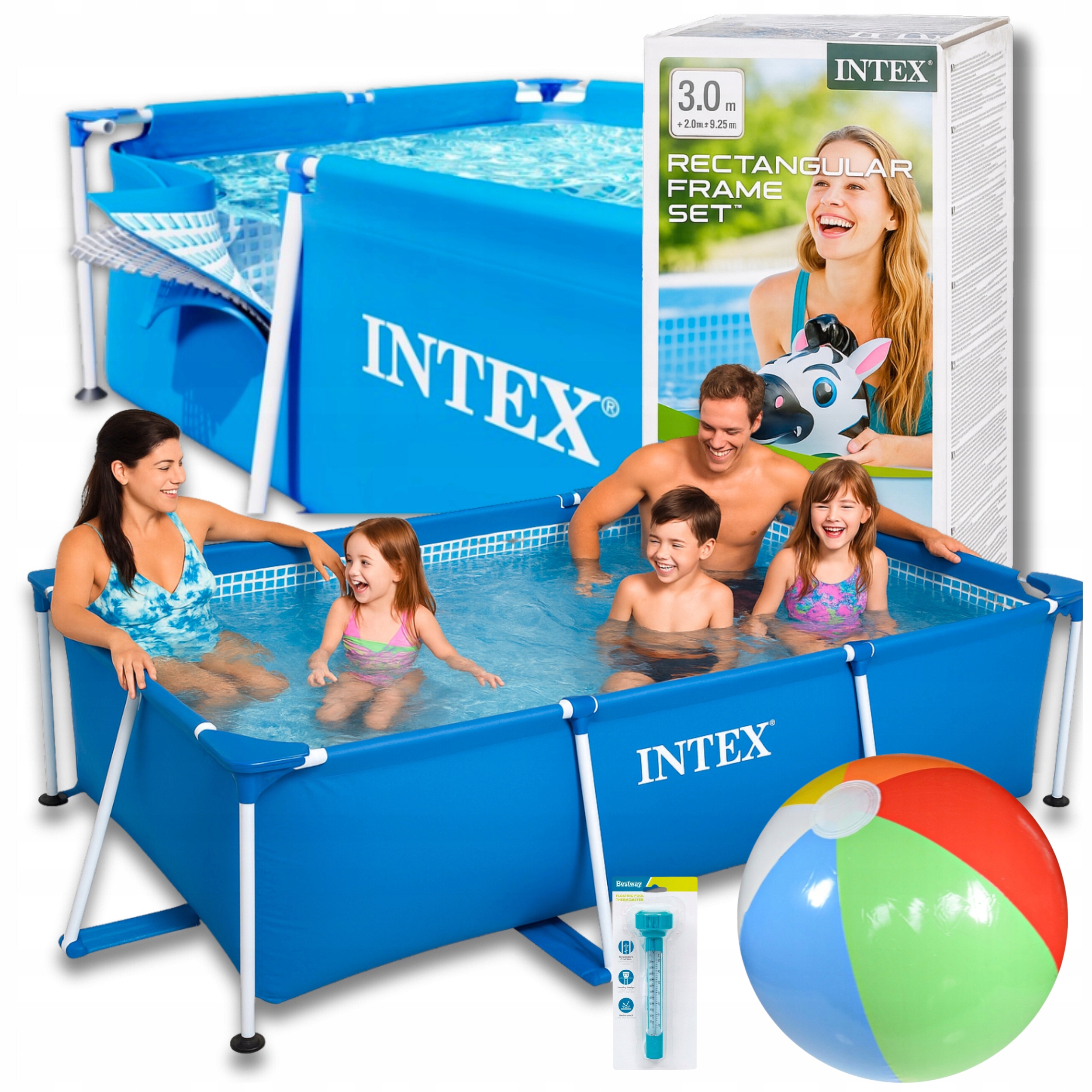 Záhradný Bazén Intex 300x200x75 CM Lopta Teplomer Súčasťou Balenia