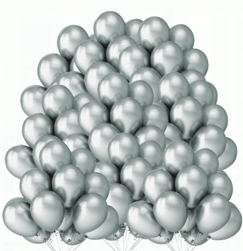 

Balony Srebrne Metaliczne 100szt ślub urodziny rok
