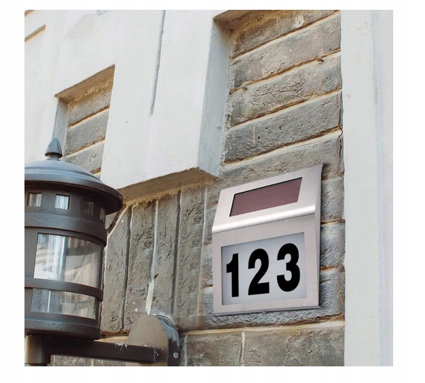 TABLICA SOLARNA Z PODŚWIETLANYM NUMEREM DOMU LED Marka inna