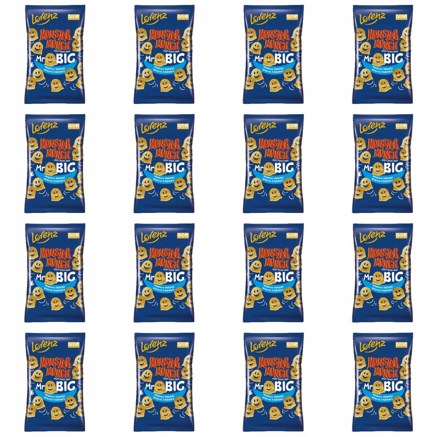 16x 90g Monster Munch mr big duże chrupki Karton