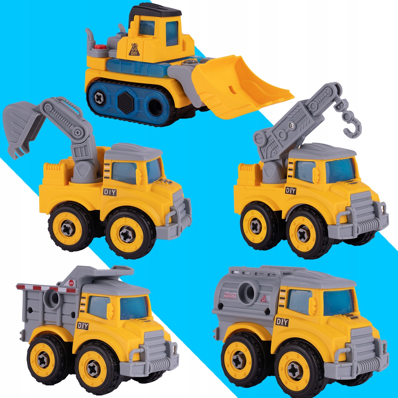 СТРОИТЕЛЬНЫЕ МАШИНКИ ДЛЯ СБОРКИ РОБОТ-ТРАНСФОРМАЦИЯ ОТВЕРТКА БУЛЬДОЗЕР 5-В-1 Источник питания: нет