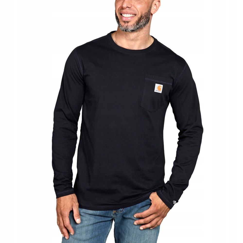 Carhartt Černé Pánské Dlouhé Tričko S Kulatým Výstřihem 6F