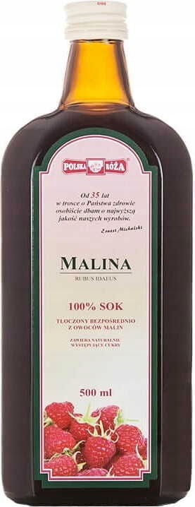Malina šťáva 100% bez cukru 500 ml Polská rožeň