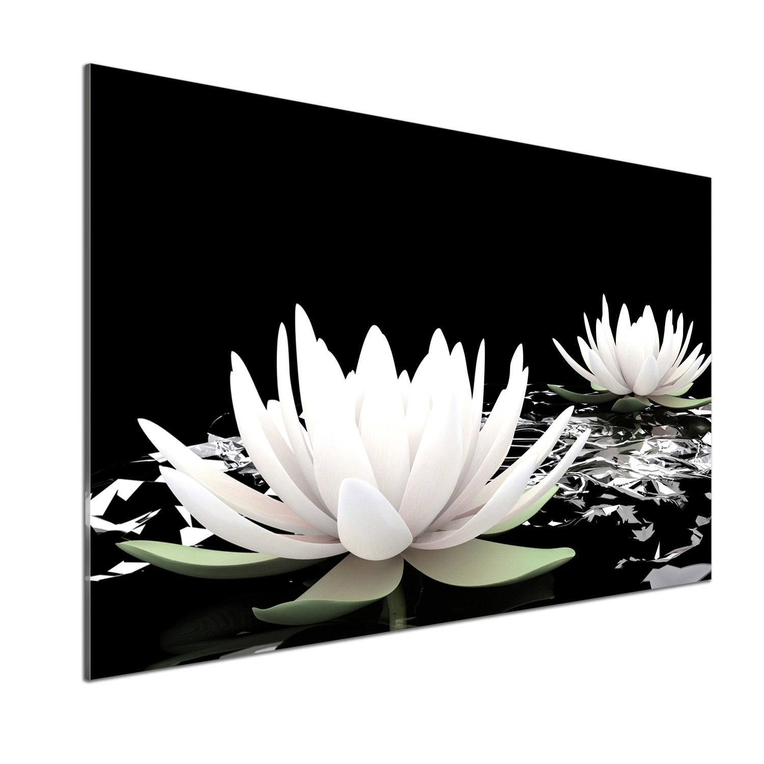 Dekoračný panel sklo Vodné ľalie 100 x 70 cm Lepidlo