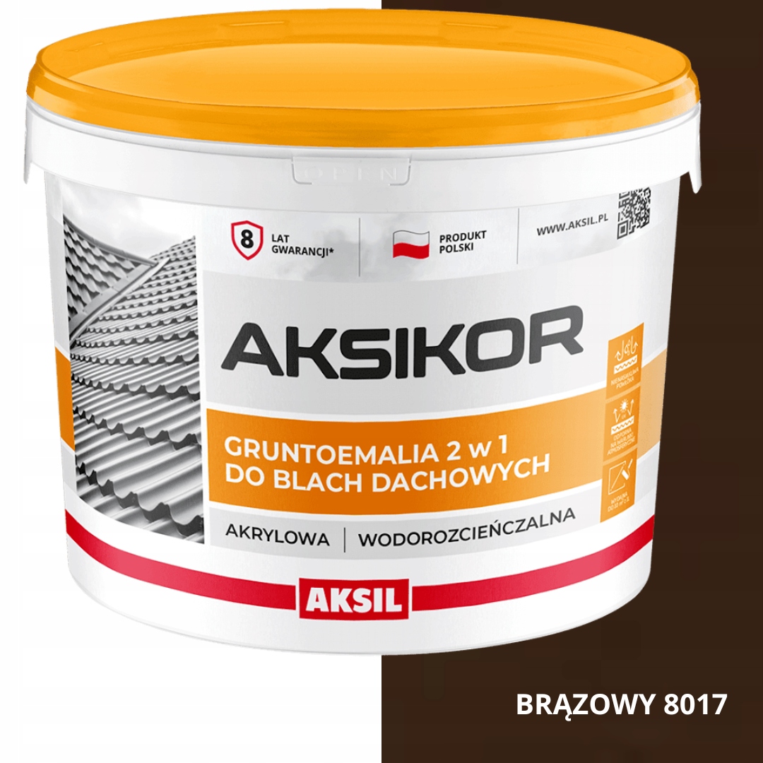 Barva Na Střechu 2V1 Bronzová 8017 Vodní Eko 10L Aksikor