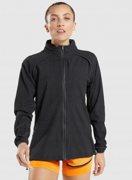 GYMSHARK KURTKA DAMSKA CZARNA SPORTOWA WIATRÓWKA M 0Z3D6_A*