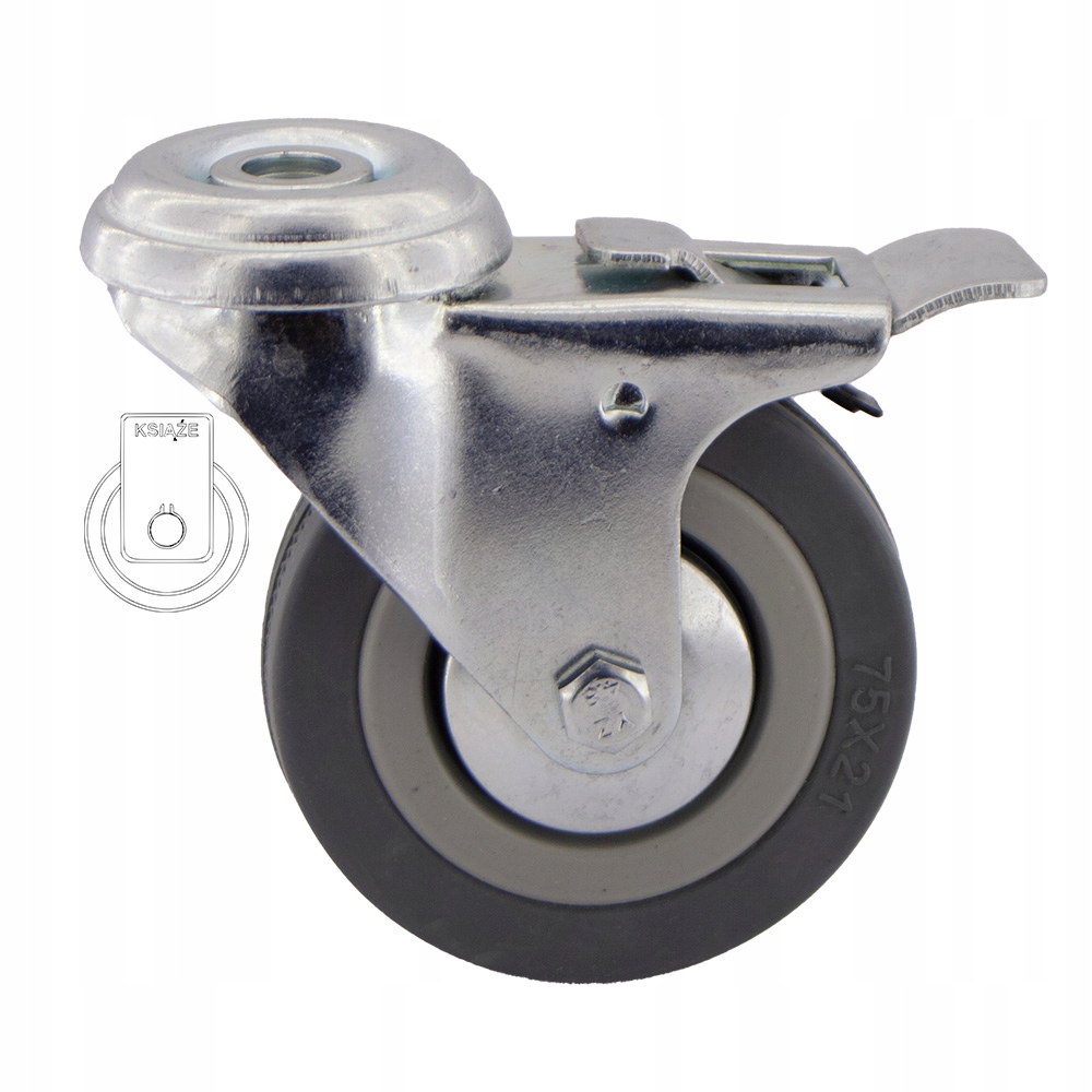 

Koło fi 75 wózek regał szafka stół 5PPGUM75