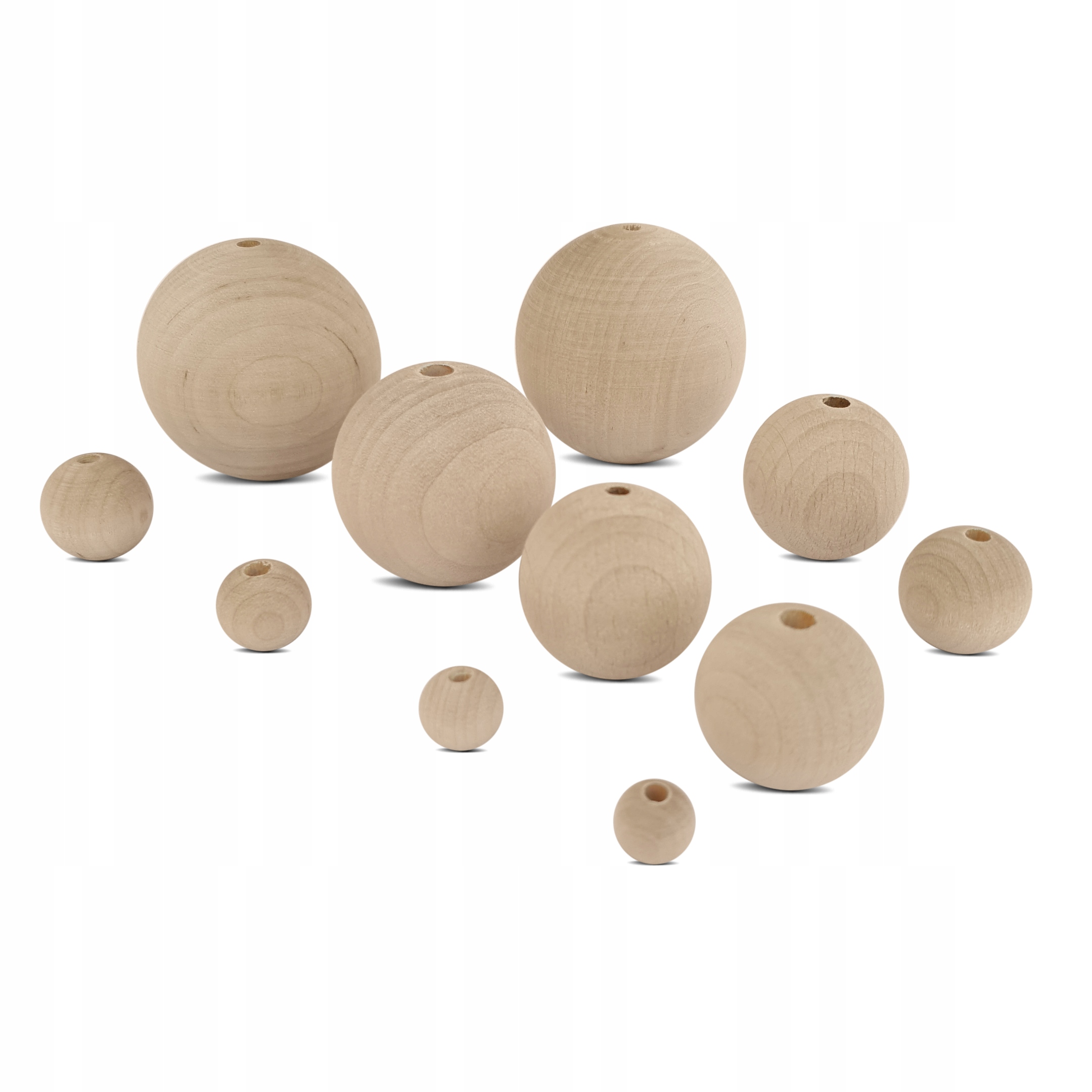 

Korale kulki drewniane surowe Decoupage 50mm 10szt