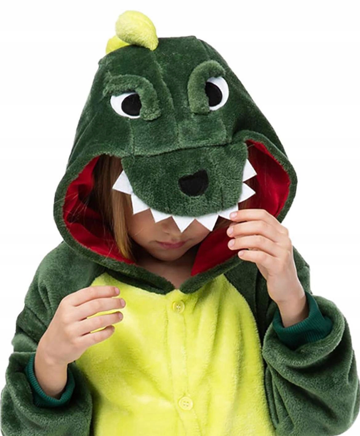 DINOZAUR PIŻAMA KIGURUMI DINO SMOK DZIECIĘCA DRES ONESIE 140-146 Materiał dominujący inny