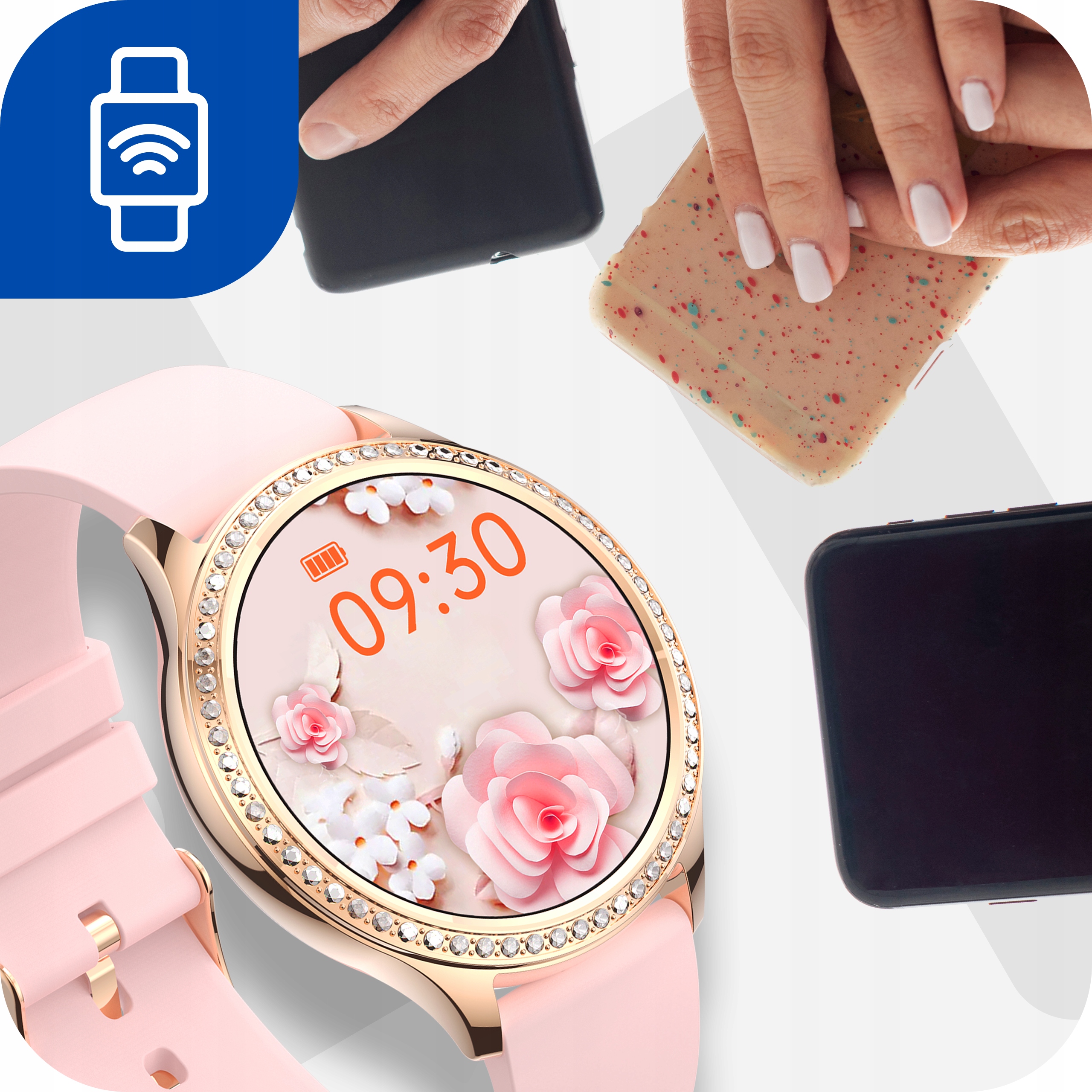 SMARTWATCH DAMSKI ZEGAREK EXCLUSIVE CIŚNIENIE ROZMOWY POWIADOMIENIA MENU PL Model NS53