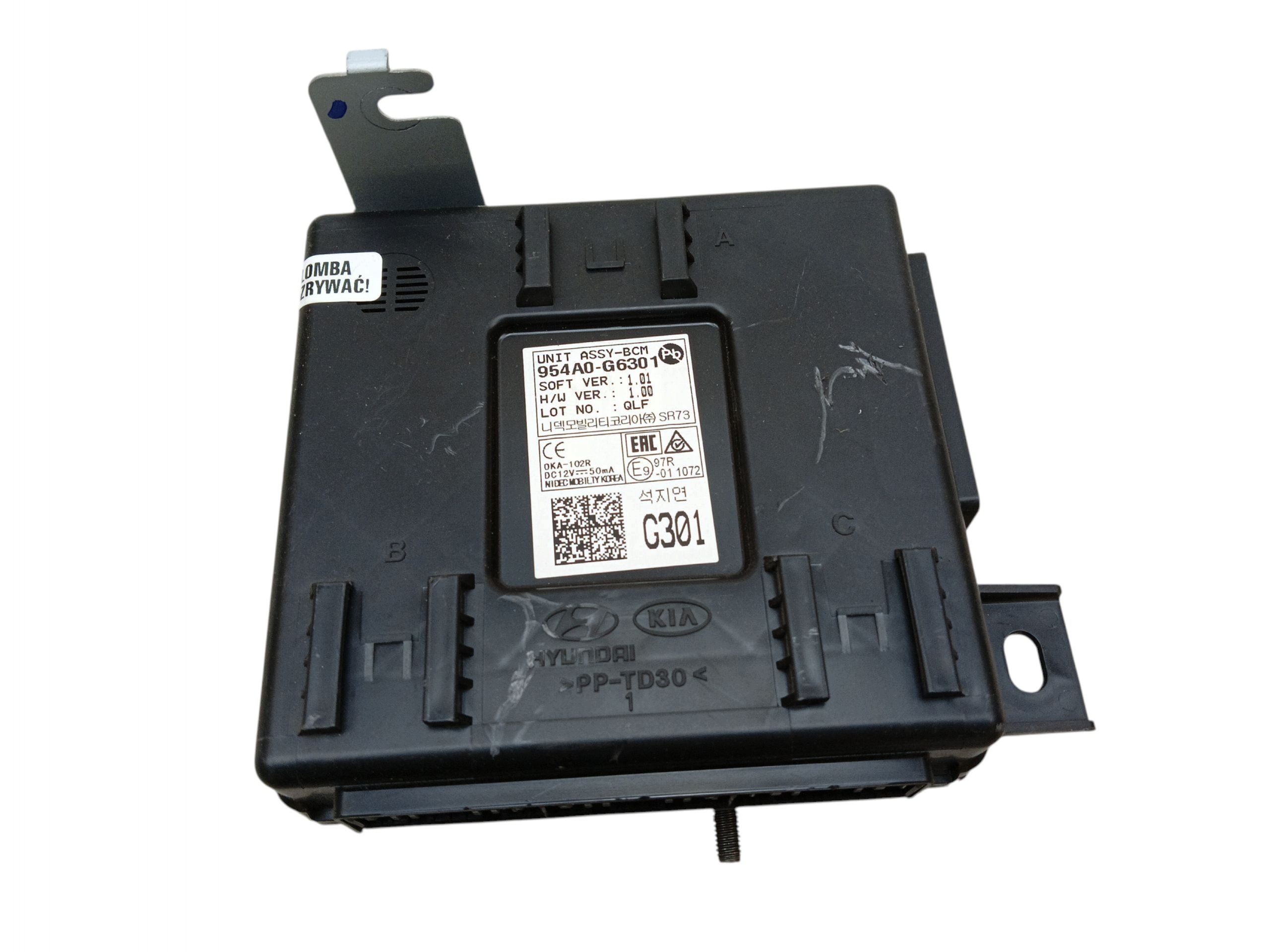 control unit comfort control unit BCM KIA PICANTO III 954A0-G6301