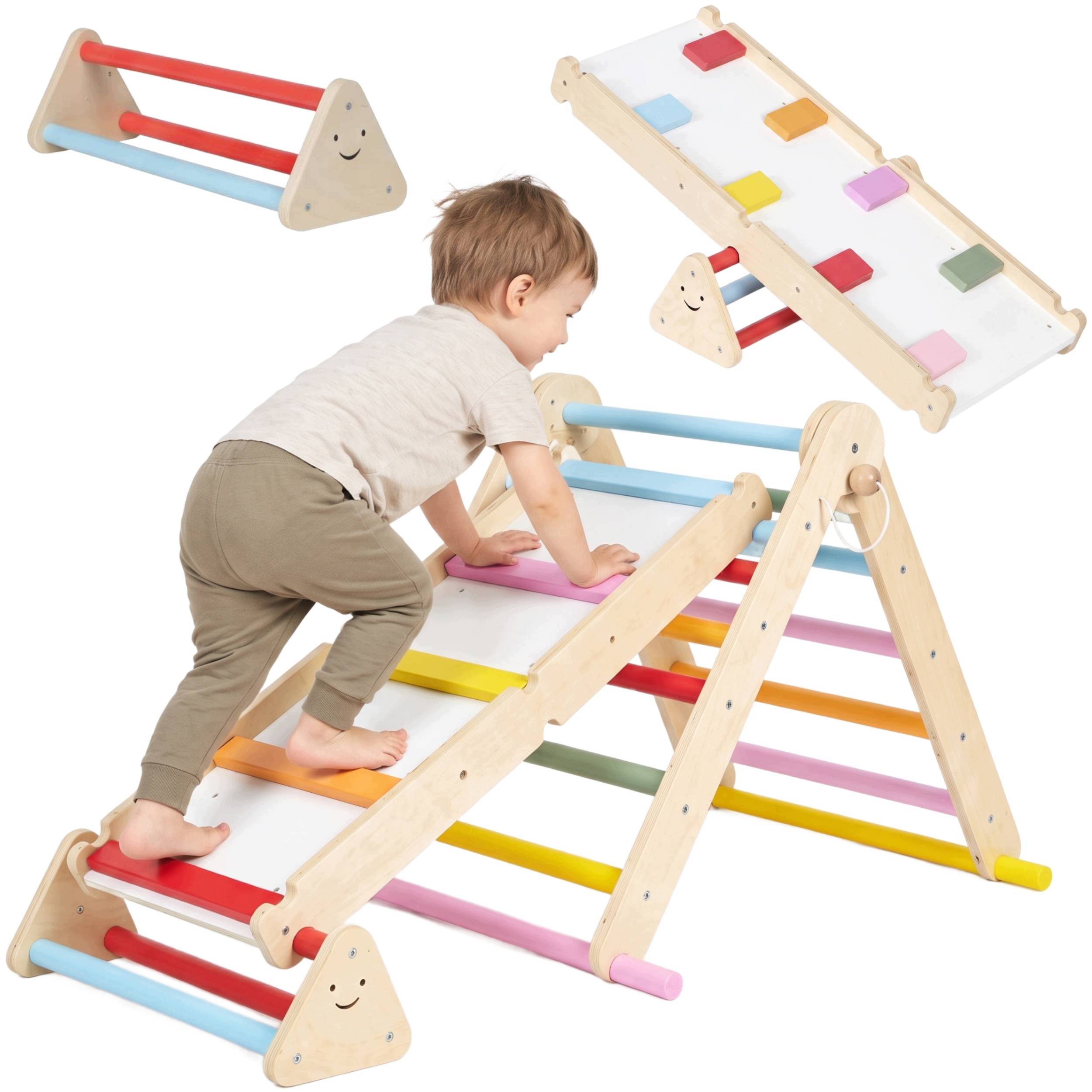 Domowy Plac Zabaw 3w1 Drabinka Ścianka Równoważnia Montessori Dla Dzieci