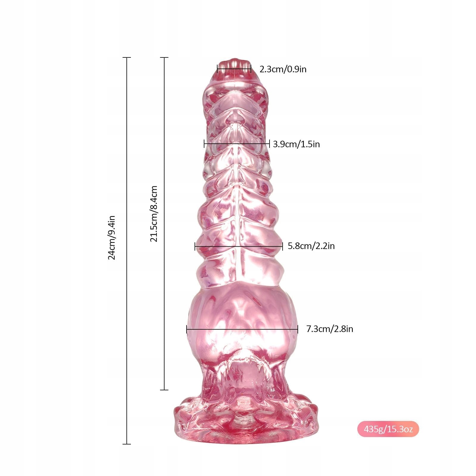 MONSTER Dildo Różowy 24cm Duży Z Przyssawką Fantasy Dla Kobiet i Mężczyzn — miniatura 2