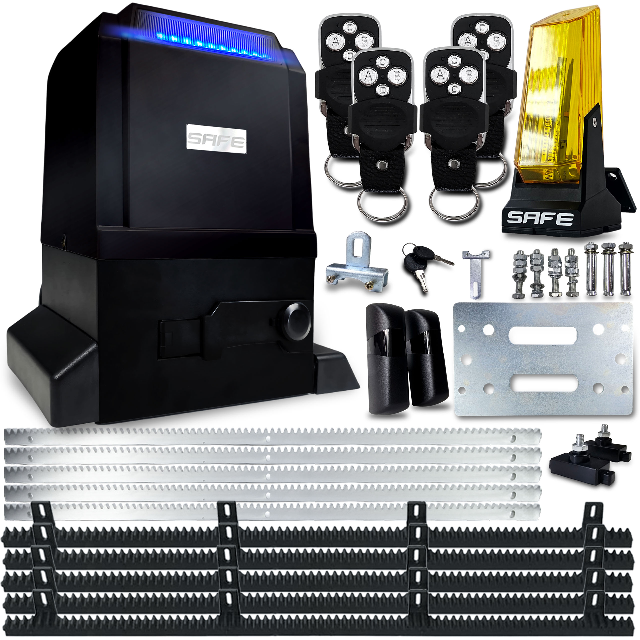 Set Pohon Pro Posuvnou Bránu 800 kg 4 Ovladače 5 X lišta Lampa Automat