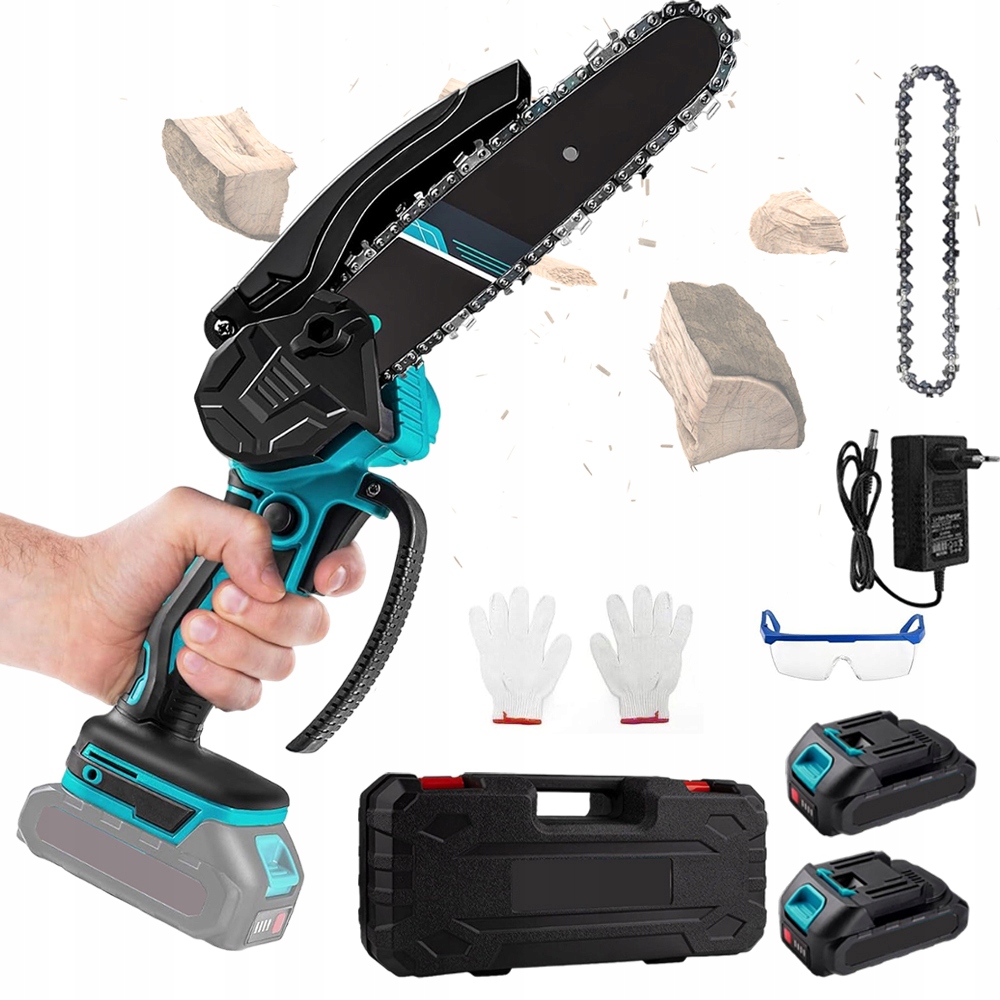 Aku Řetězová Pila Pila 2x Řetěz 6" 2x Akumulátor 21V 550W