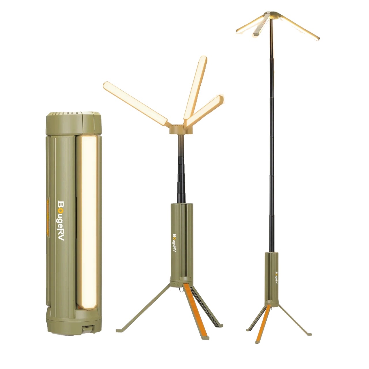 Kempingová teleskopická Led lampa 3000lm BougeRV 15600 mAh, svítilna IP54
