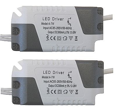 2× Zasilacz LED DRIVER 7W DC 12 - 28V tansformator