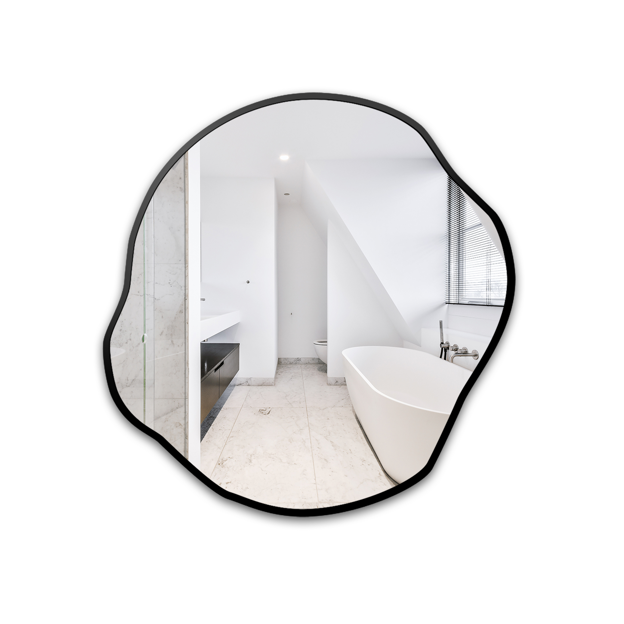 Zrcadlo Zirkon v černém rámu Mdf 50x52, nástěnné