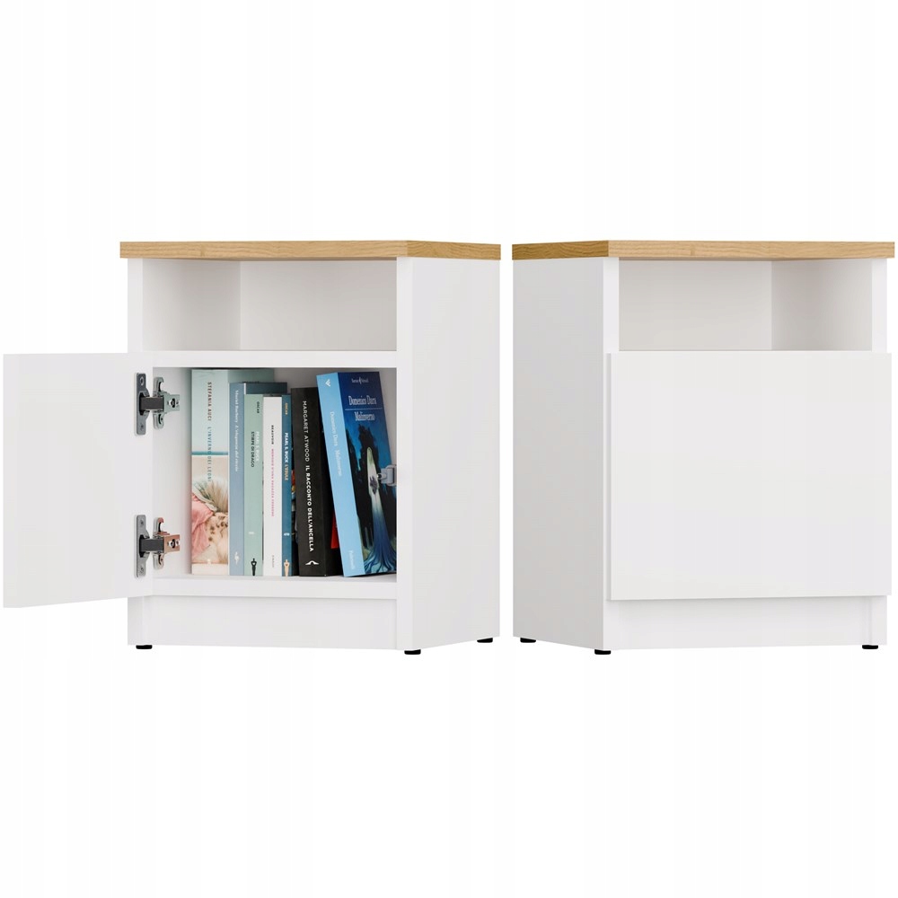 Galax 30 1D Bílý Řemeslný Komoda Se Zásuvkami S 1 Dveří Noční Noční Stolek Ložnice